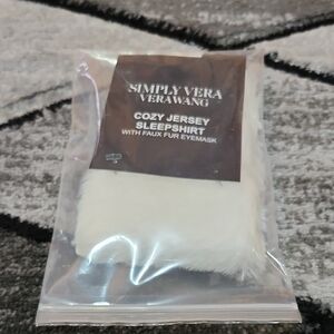 SIMPLY VERA WHITE FAUX-FUR SLEEP EYEMASK